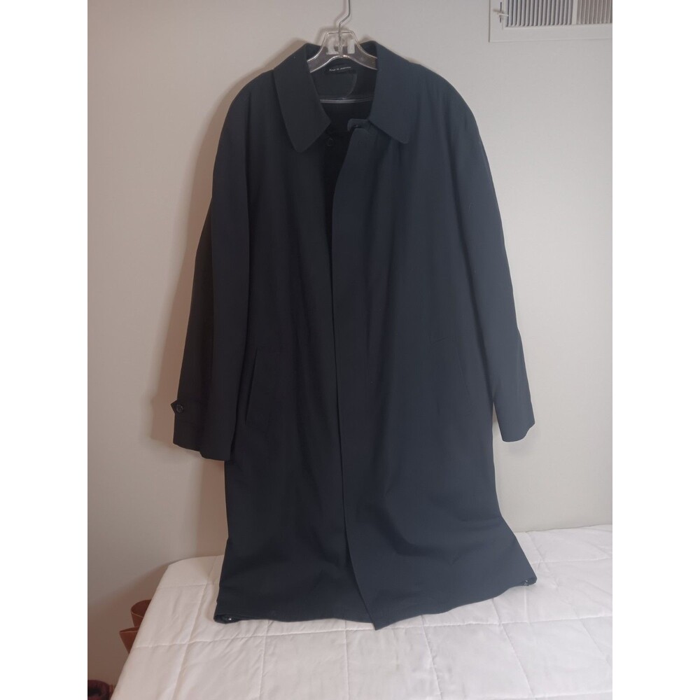 Silver Cloud Mens Trench Coat Blue Sz 48 L Single Breasted Removable Layer